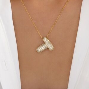 NWTS PAVOI Gold T bubble necklace